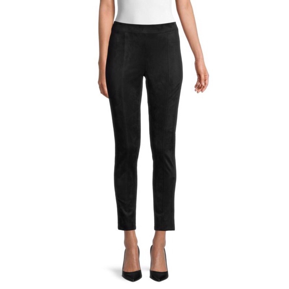 Calvin Klein Womens Black Faux Suede Power Stretch Leggings Pants size XS